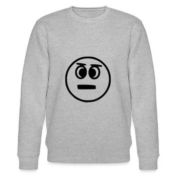 Emoji sketch neutral black - Stanley/Stella CHANGER Unisex Organic Sweatshirt - heather grey - Front - Nik (191cm) & Marisol (170cm)