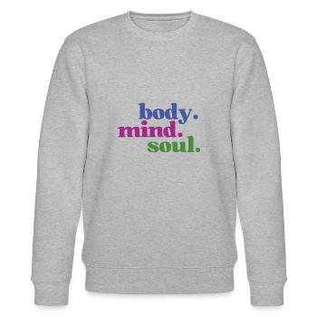 Body Mind Soul - Körper Geist Seele Einklang - Stanley/Stella Unisex Bio-Sweatshirt CHANGER  - Grau meliert - Vorne - Nik (191cm) & Marisol (170cm)