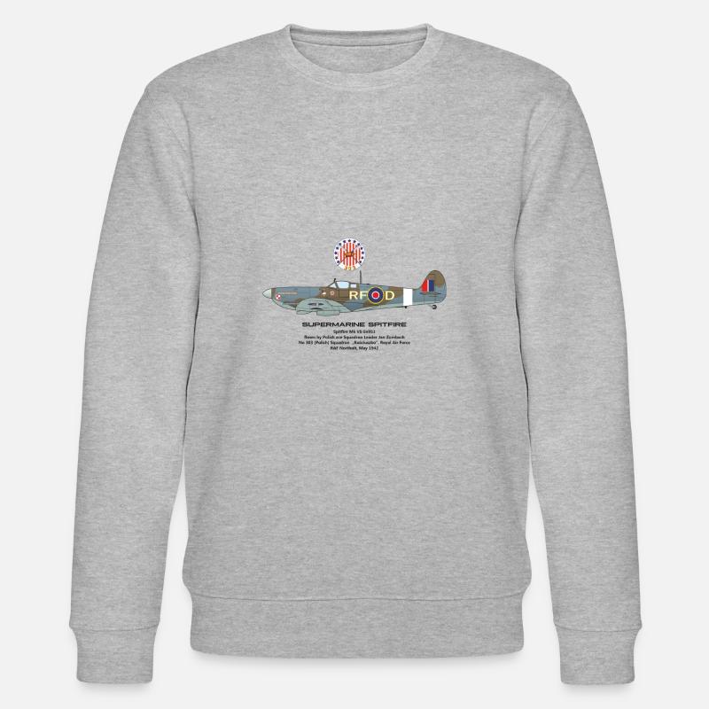 Geschwader 303 Spitfire Jan Zumbach - Stanley/Stella Unisex Bio-Sweatshirt CHANGER  - Grau meliert