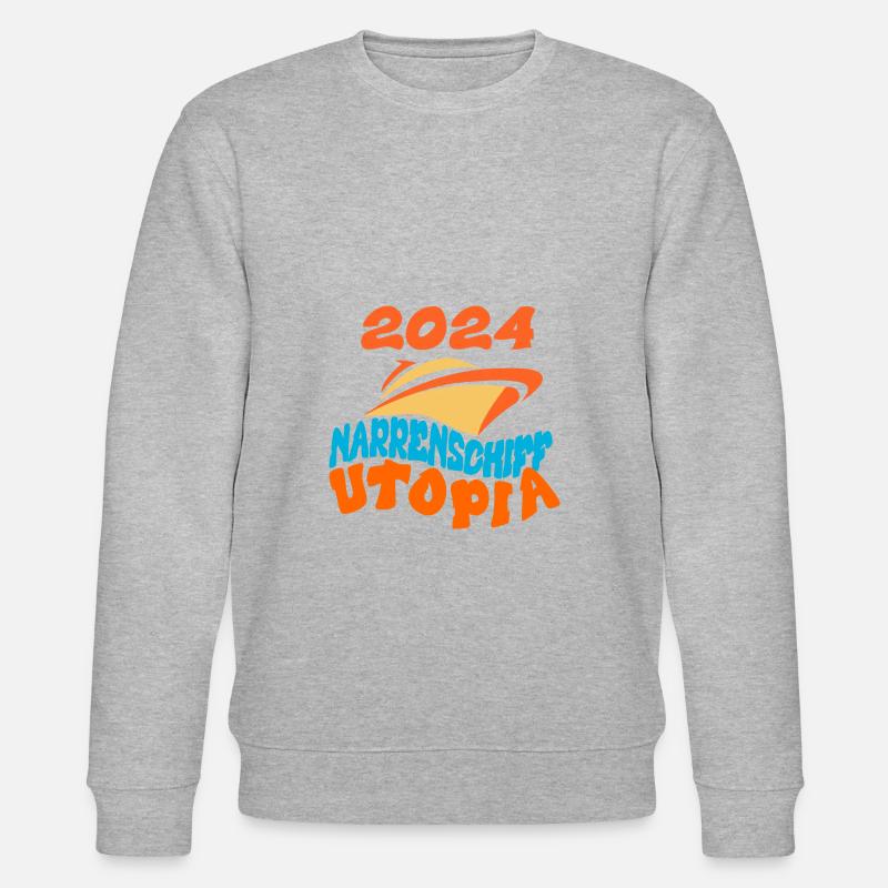 Narrenschiff Utopia, Strauß Zitat - Stanley/Stella Unisex Bio-Sweatshirt CHANGER  - Grau meliert
