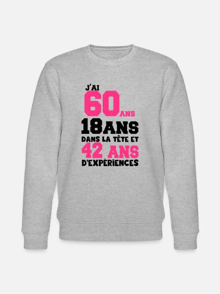 j'ai 60 ans - Sweat bio CHANGER Stanley/Stella Unisexe - gris chiné