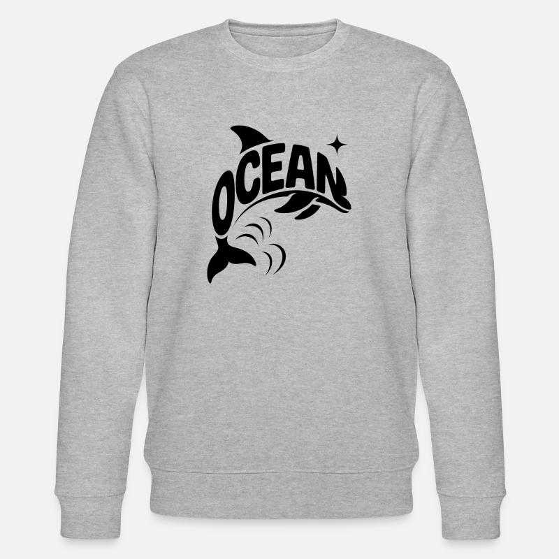 Ocean - Cooles Dolphin Ocean Logo - Stanley/Stella Unisex Bio-Sweatshirt CHANGER  - Grau meliert