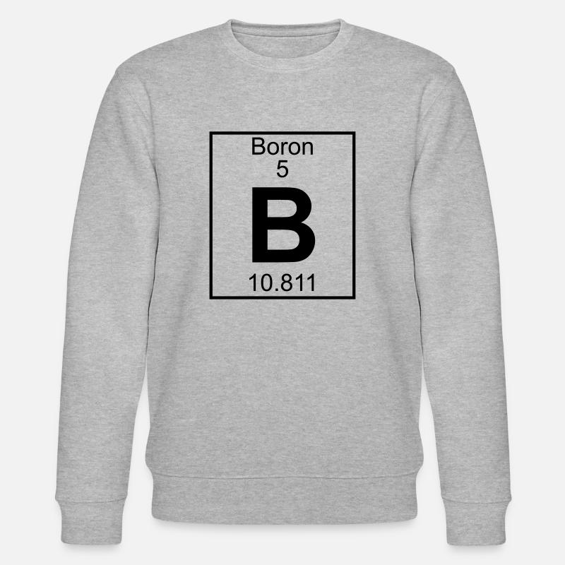 Boron (B) (element 5) - Stanley/Stella CHANGER Unisex Organic Sweatshirt - heather grey