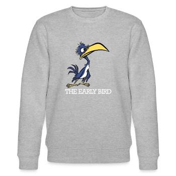 The early bird catches the worm - Stanley/Stella CHANGER Unisex Organic Sweatshirt - heather grey - Front - Nik (191cm) & Marisol (170cm)
