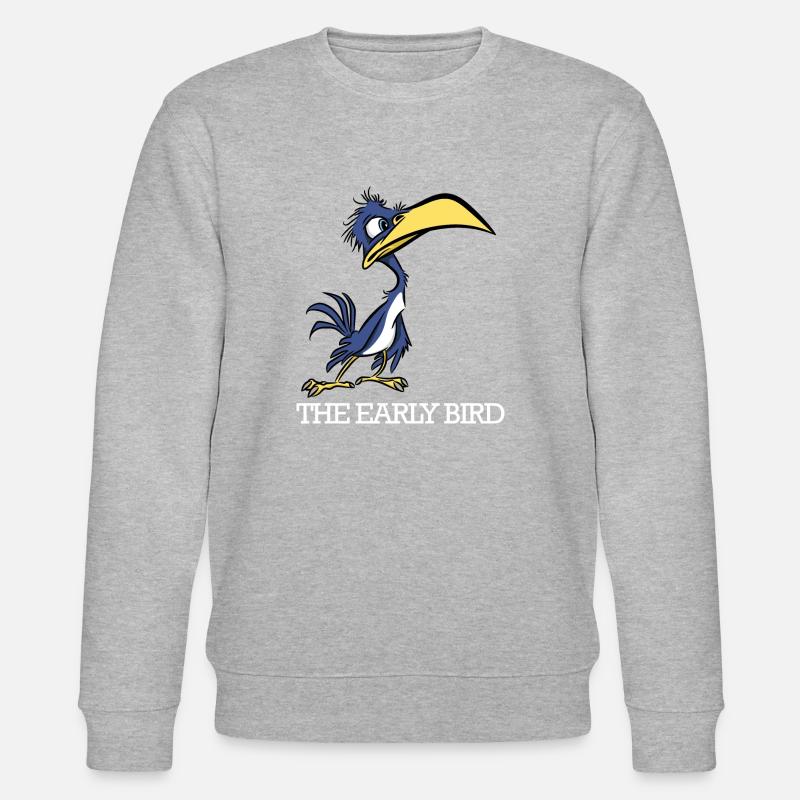 Der frühe Vogel fängt den Wurm - Stanley/Stella Unisex Bio-Sweatshirt CHANGER  - Grau meliert