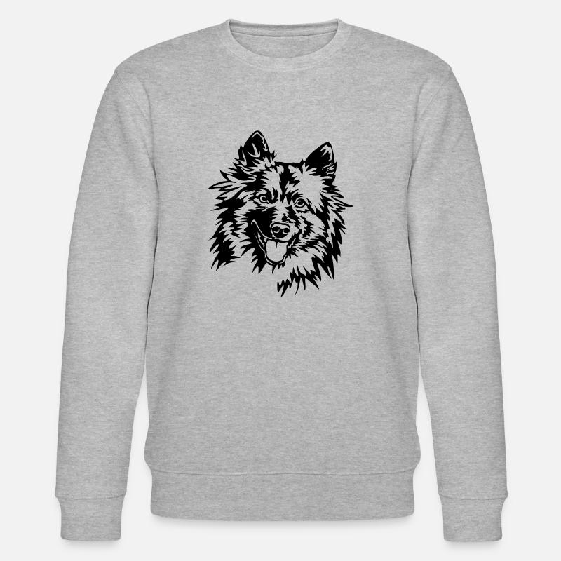 Wolfspitz Head - Stanley/Stella CHANGER Unisex Organic Sweatshirt - heather grey
