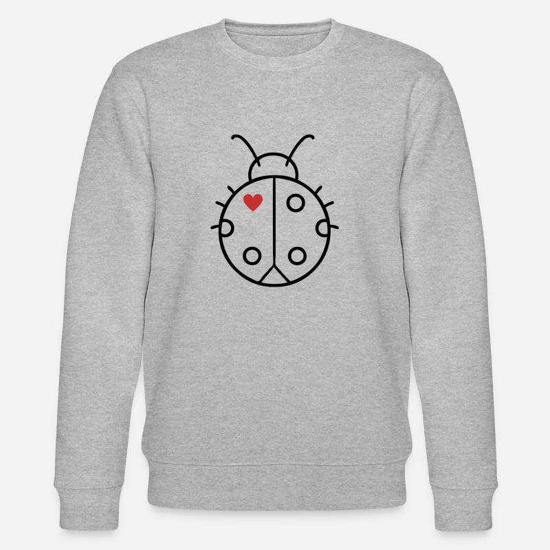 Marienkäfer mit Herz - Stanley/Stella Unisex Bio-Sweatshirt CHANGER  - Grau meliert
