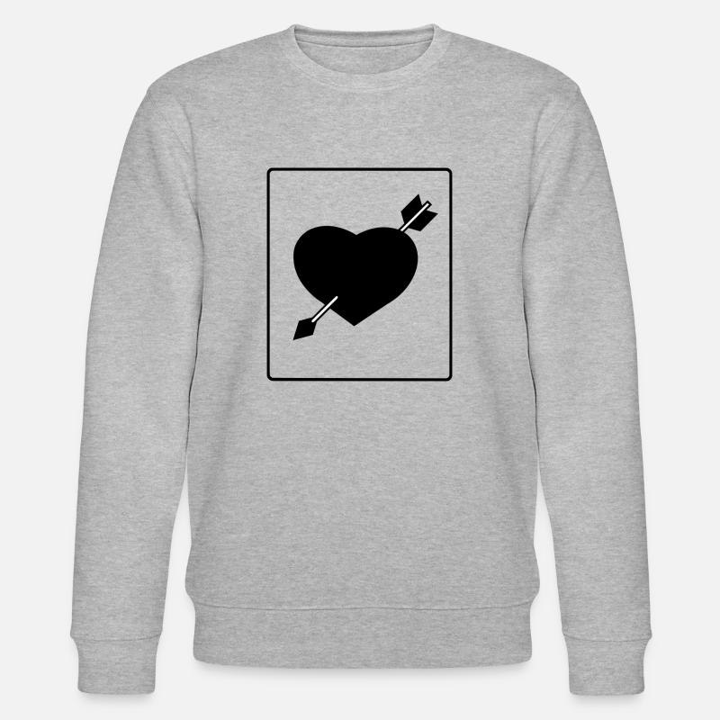 Black Heart mit Pfeil - Stanley/Stella Unisex Bio-Sweatshirt CHANGER  - Grau meliert