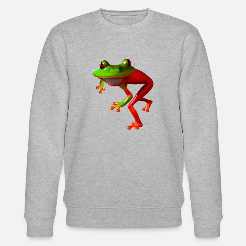 frosch gebückt frei - Stanley/Stella Unisex Bio-Sweatshirt CHANGER  - Grau meliert