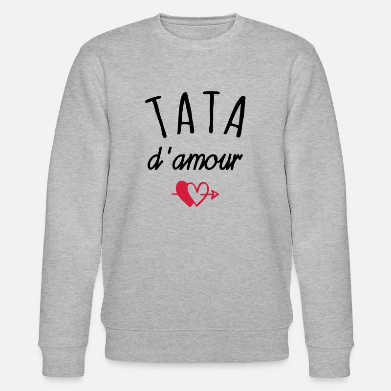 tata d amour / cadeau tata - Sweat bio CHANGER Stanley/Stella Unisexe - gris chiné