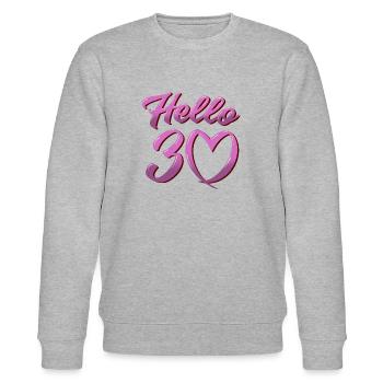 hello 30, design drôle pour le 30e anniversaire - Sweat bio CHANGER Stanley/Stella Unisexe - gris chiné - Devant - Nik (191cm) & Marisol (170cm)
