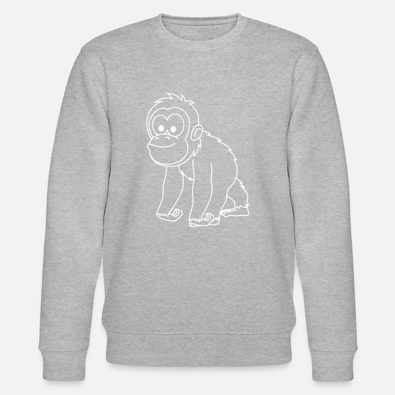 Orangutan monkey comic - Stanley/Stella CHANGER Unisex Organic Sweatshirt - heather grey