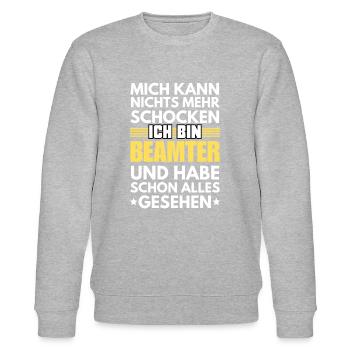 Nicht schockbarer Beamter - Stanley/Stella Unisex Bio-Sweatshirt CHANGER  - Grau meliert - Vorne - Nik (191cm) & Marisol (170cm)
