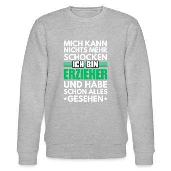 Nicht schockbarer Erzieher - Stanley/Stella Unisex Bio-Sweatshirt CHANGER  - Grau meliert - Vorne - Nik (191cm) & Marisol (170cm)