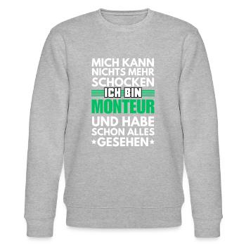 Nicht schockbarer Monteur - Stanley/Stella Unisex Bio-Sweatshirt CHANGER  - Grau meliert - Vorne - Nik (191cm) & Marisol (170cm)