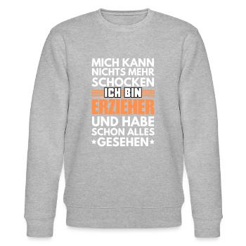 Nicht schockbarer Erzieher - Stanley/Stella Unisex Bio-Sweatshirt CHANGER  - Grau meliert - Vorne - Nik (191cm) & Marisol (170cm)