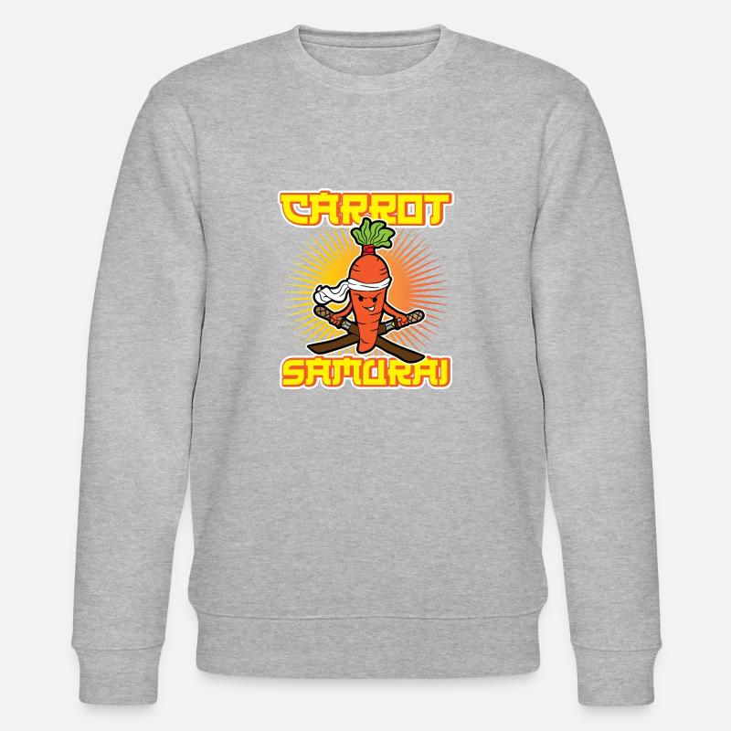 Vegetable carrot samurai - Stanley/Stella CHANGER Unisex Organic Sweatshirt - heather grey