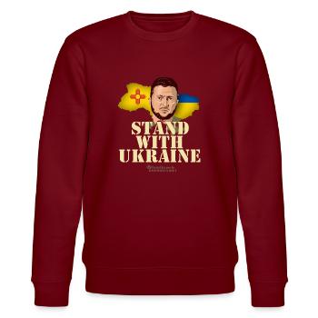 Ukraine New Mexico - Stanley/Stella Unisex Bio-Sweatshirt CHANGER  - Burgunderrot - Vorne - Nik (191cm) & Marisol (170cm)
