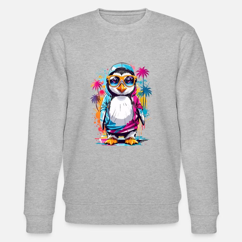 Coole Pinguin - Stanley/Stella Unisex Bio-Sweatshirt CHANGER  - Grau meliert