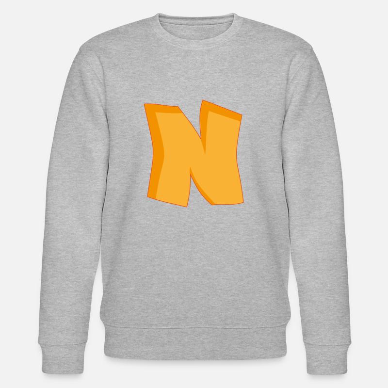 Letter N - Stanley/Stella Unisex Bio-Sweatshirt CHANGER  - Grau meliert