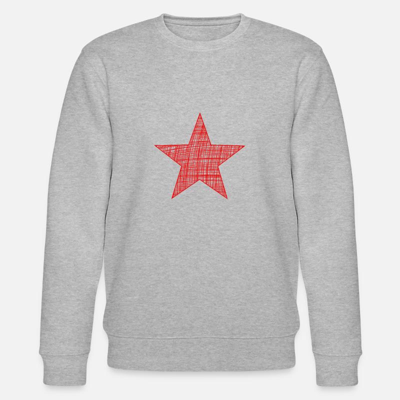 roter Stern, red star - Stanley/Stella Unisex Bio-Sweatshirt CHANGER - Grau meliert