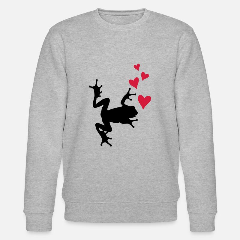 frosch silhouette herz - Stanley/Stella Unisex Bio-Sweatshirt CHANGER  - Grau meliert