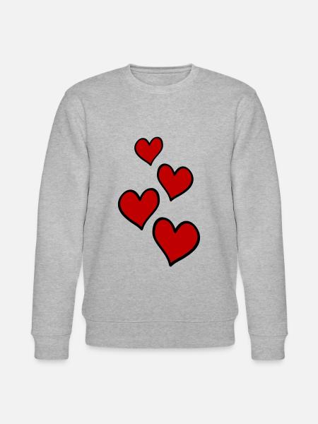 Hearts Love Symbol - Stanley/Stella CHANGER Unisex Organic Sweatshirt - heather grey