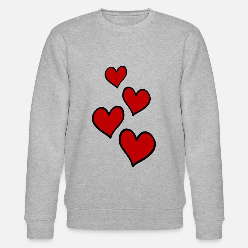 Herzen Love Symbol - Stanley/Stella Unisex Bio-Sweatshirt CHANGER  - Grau meliert