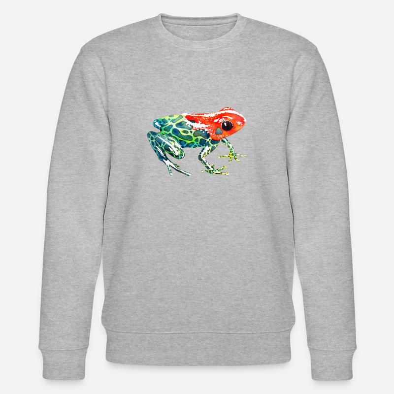Frog with a red head - Stanley/Stella CHANGER Unisex Organic Sweatshirt - heather grey