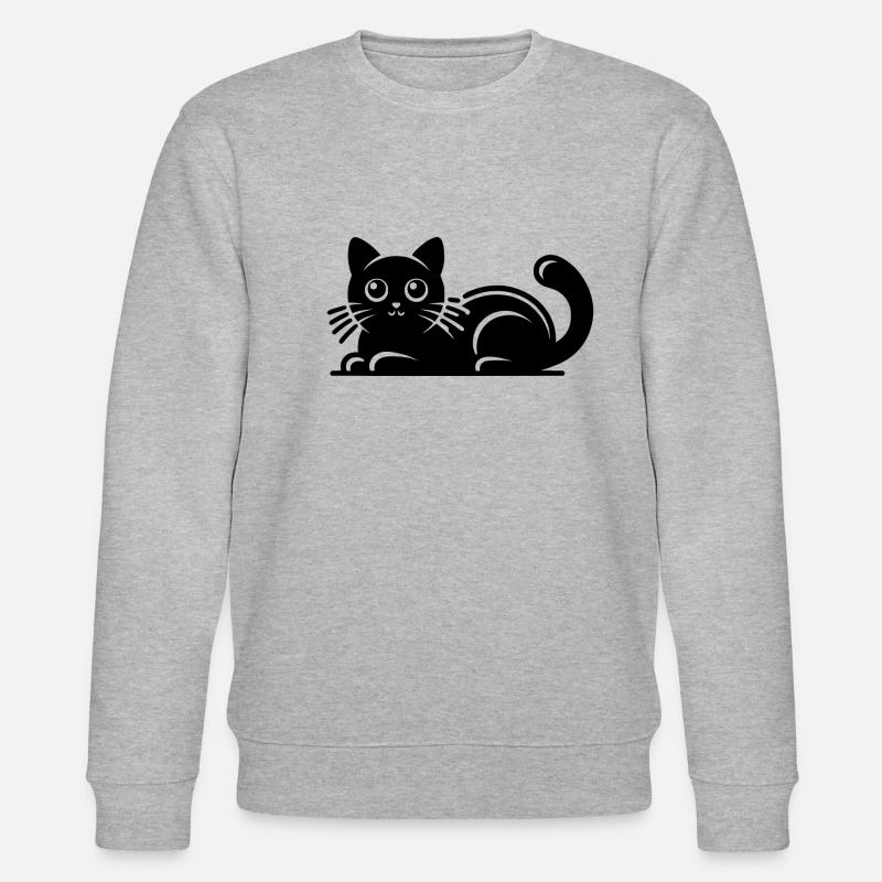 Dessin de chat mignon - Sweat bio CHANGER Stanley/Stella Unisexe - gris chiné