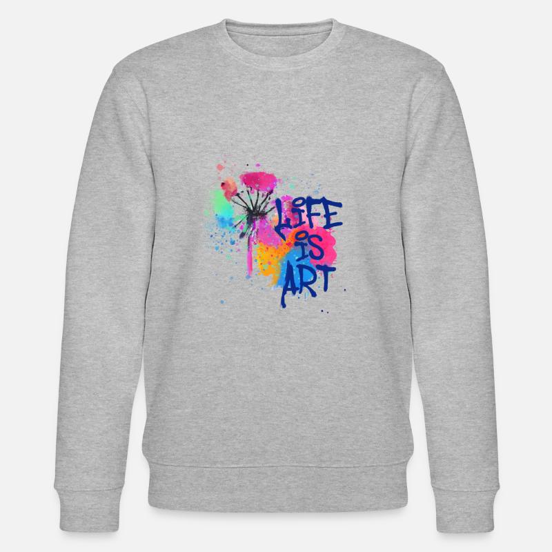 art,kunst,graffiti,malerei,aquarell,bunt,bunt - Stanley/Stella Unisex Bio-Sweatshirt CHANGER  - Grau meliert