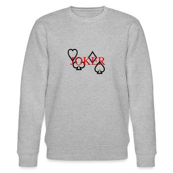 Joker RED - Stanley/Stella Unisex Bio-Sweatshirt CHANGER  - Grau meliert - Vorne - Nik (191cm) & Marisol (170cm)