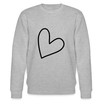 Schlichtes Herz Symbol - Stanley/Stella Unisex Bio-Sweatshirt CHANGER  - Grau meliert - Vorne - Nik (191cm) & Marisol (170cm)