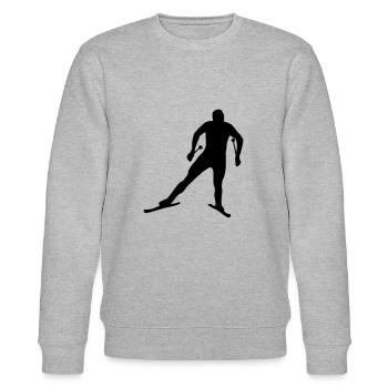 Langlaufen, Langläufer - Stanley/Stella Unisex Bio-Sweatshirt CHANGER  - Grau meliert - Vorne - Nik (191cm) & Marisol (170cm)