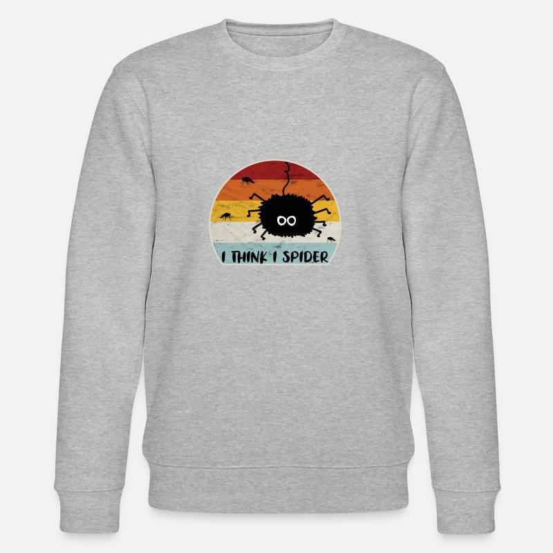 I Think I Spider Retro Ich Glaub Ich Spinne Fliege - Stanley/Stella Unisex Bio-Sweatshirt CHANGER  - Grau meliert