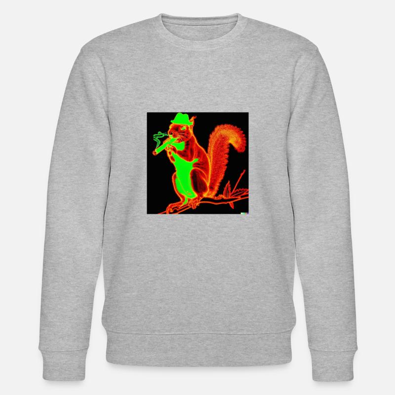 Neon Eichhörnchen 2 - Stanley/Stella Unisex Bio-Sweatshirt CHANGER  - Grau meliert