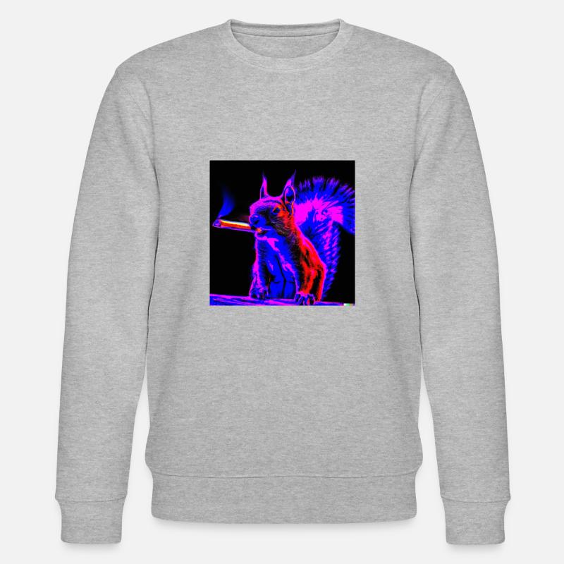 Eichhörnchen Neon - Stanley/Stella Unisex Bio-Sweatshirt CHANGER  - Grau meliert