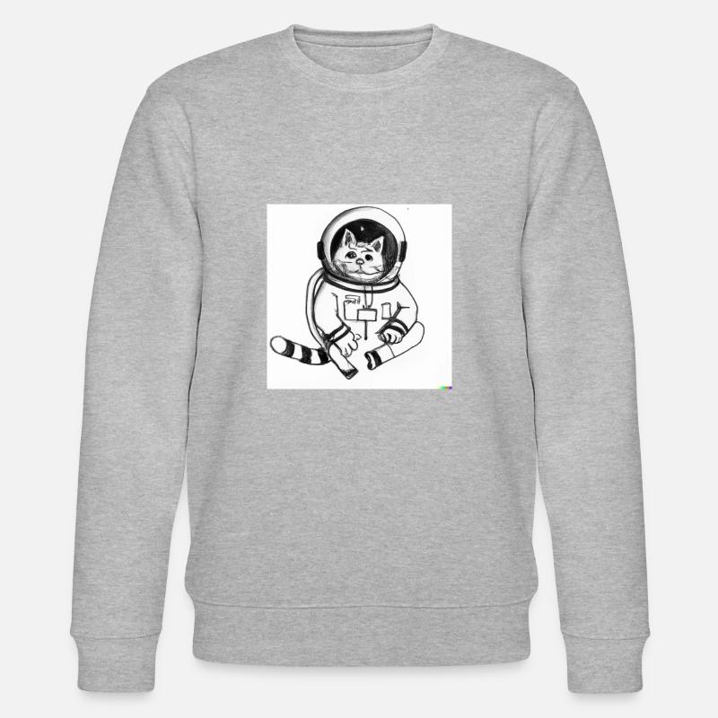 Astronauten Katze - Stanley/Stella Unisex Bio-Sweatshirt CHANGER  - Grau meliert
