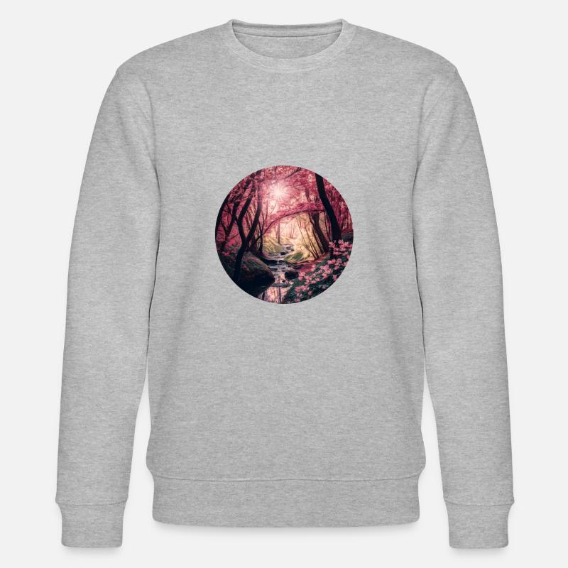 Kirschblütenwald - Stanley/Stella Unisex Bio-Sweatshirt CHANGER  - Grau meliert