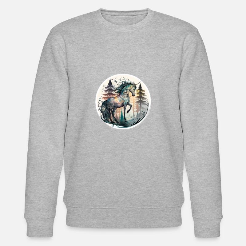 Getarntes Einhorn - Stanley/Stella Unisex Bio-Sweatshirt CHANGER  - Grau meliert