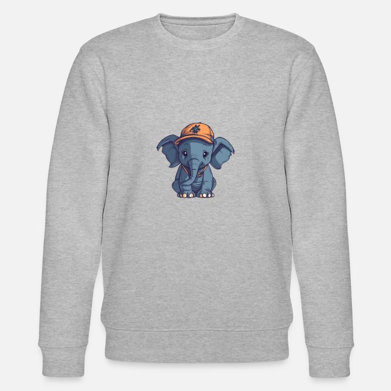 elefant mit mütze - Stanley/Stella Unisex Bio-Sweatshirt CHANGER  - Grau meliert