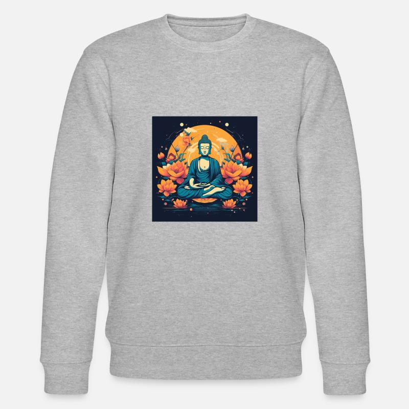 Buddha Artwork - Stanley/Stella Unisex Bio-Sweatshirt CHANGER  - Grau meliert