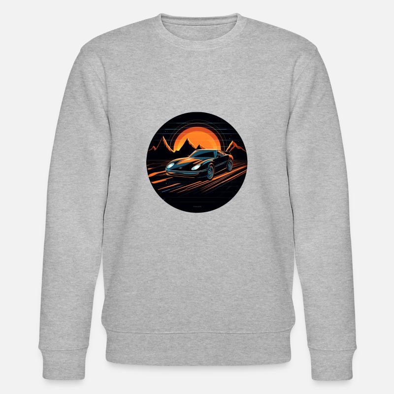 Retro Auto der Zukunft - Stanley/Stella Unisex Bio-Sweatshirt CHANGER  - Grau meliert