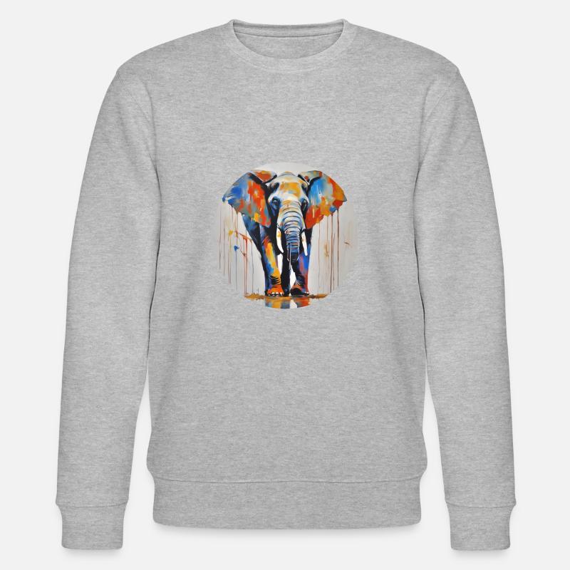 Elefant im Farbeimer - Stanley/Stella Unisex Bio-Sweatshirt CHANGER  - Grau meliert