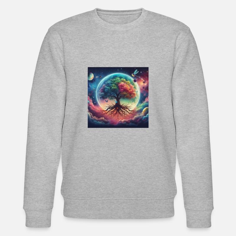 Lebensbaum 01 - Stanley/Stella Unisex Bio-Sweatshirt CHANGER  - Grau meliert