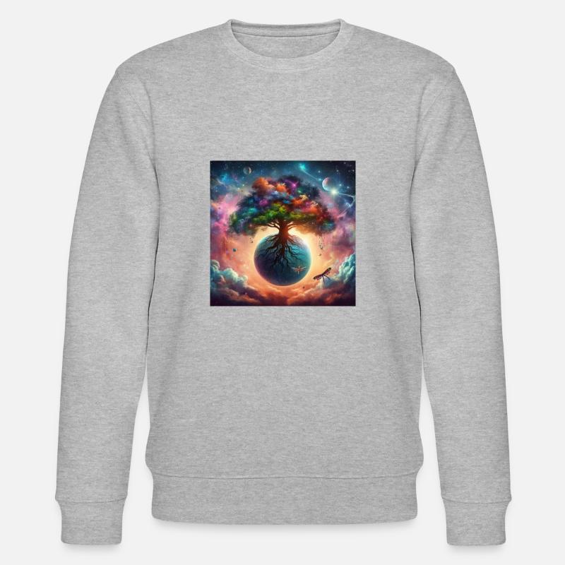 Lebensbaum 02 - Stanley/Stella Unisex Bio-Sweatshirt CHANGER - Grau meliert