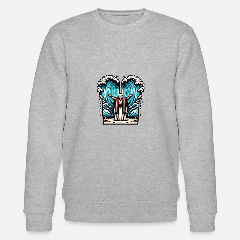Moses teilt das Meer. - Stanley/Stella Unisex Bio-Sweatshirt CHANGER  - Grau meliert