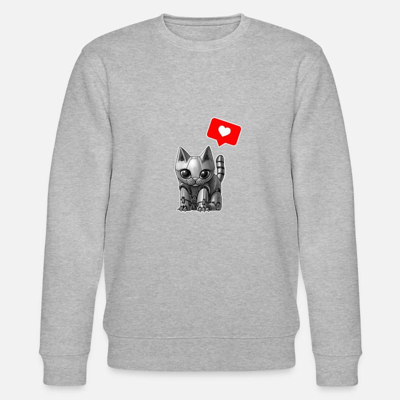 Chat robot mignon - Sweat bio CHANGER Stanley/Stella Unisexe - gris chiné