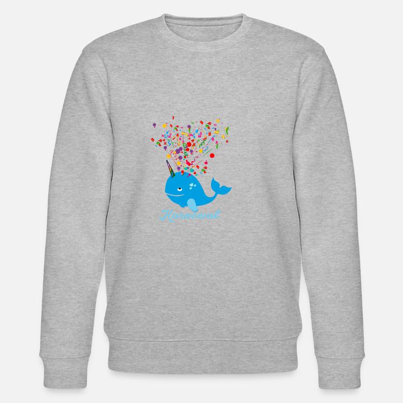 karnewal,wal,konfetti,karneval,walfisch - Stanley/Stella Unisex Bio-Sweatshirt CHANGER  - Grau meliert