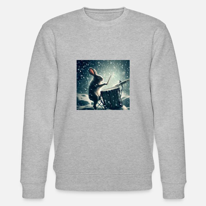 Drumming Rabbit - Stanley/Stella Unisex Bio-Sweatshirt CHANGER  - Grau meliert
